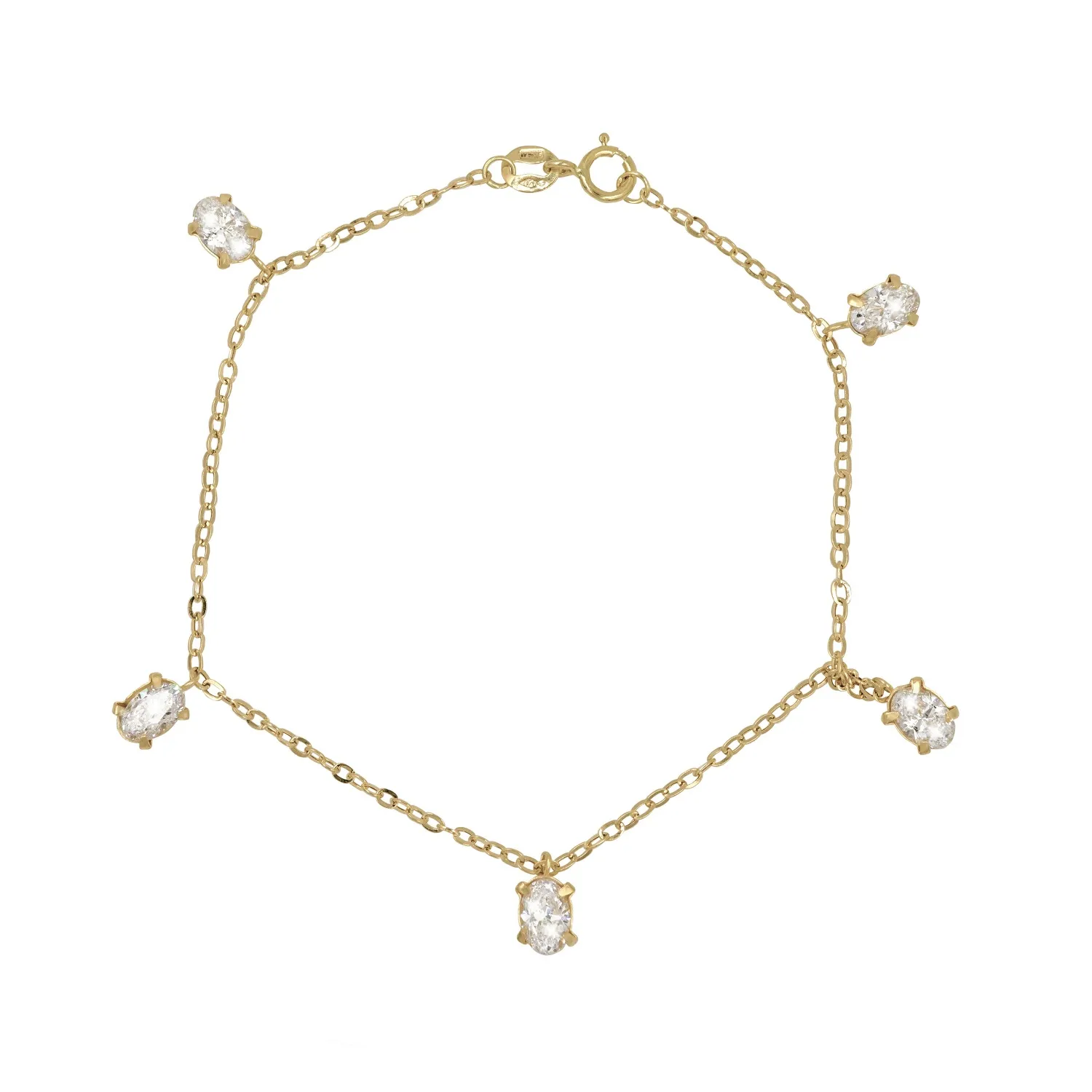 Bracciale in Oro 750 con Zirconi Pendenti
