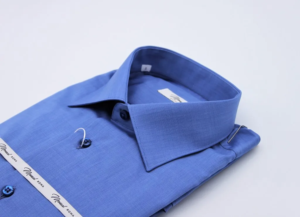 Camicia fil a fil azzurro scuro