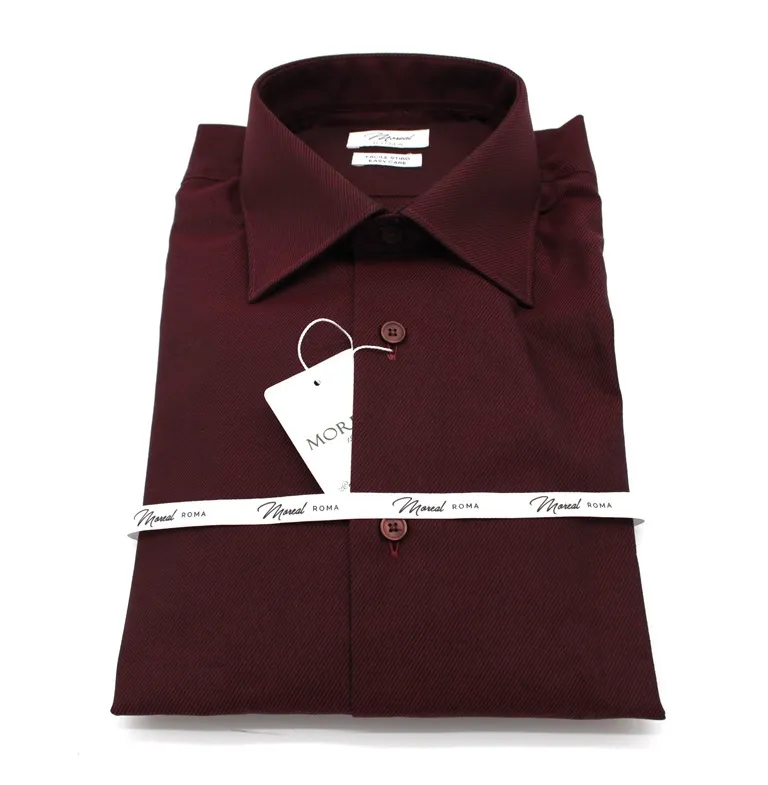 Camicia twill bordeaux facile stiro