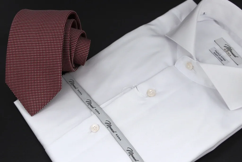 Camicia twill facile stiro bianca collo francese