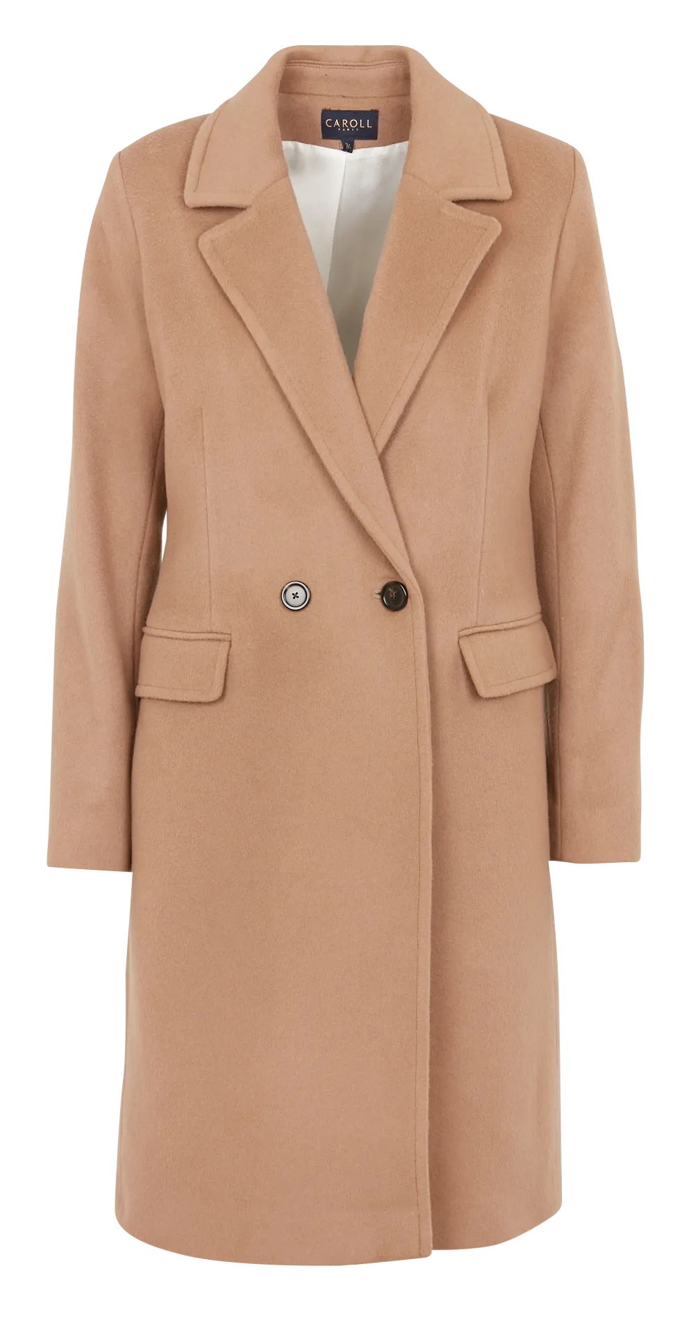  CAROLL   GREGORY - Cappotto dritto con revers in misto lana | Marrone