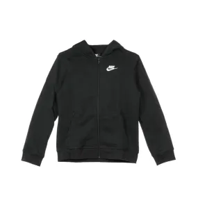 felpa cappuccio zip ragazzo hoodie club BLACK/BLACK/WHITE