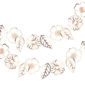 Festone di fiori rosa oro 3m