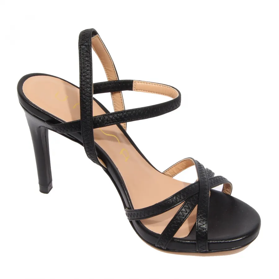 G4626 sandalo donna UNISA black leather sandal shoe woman