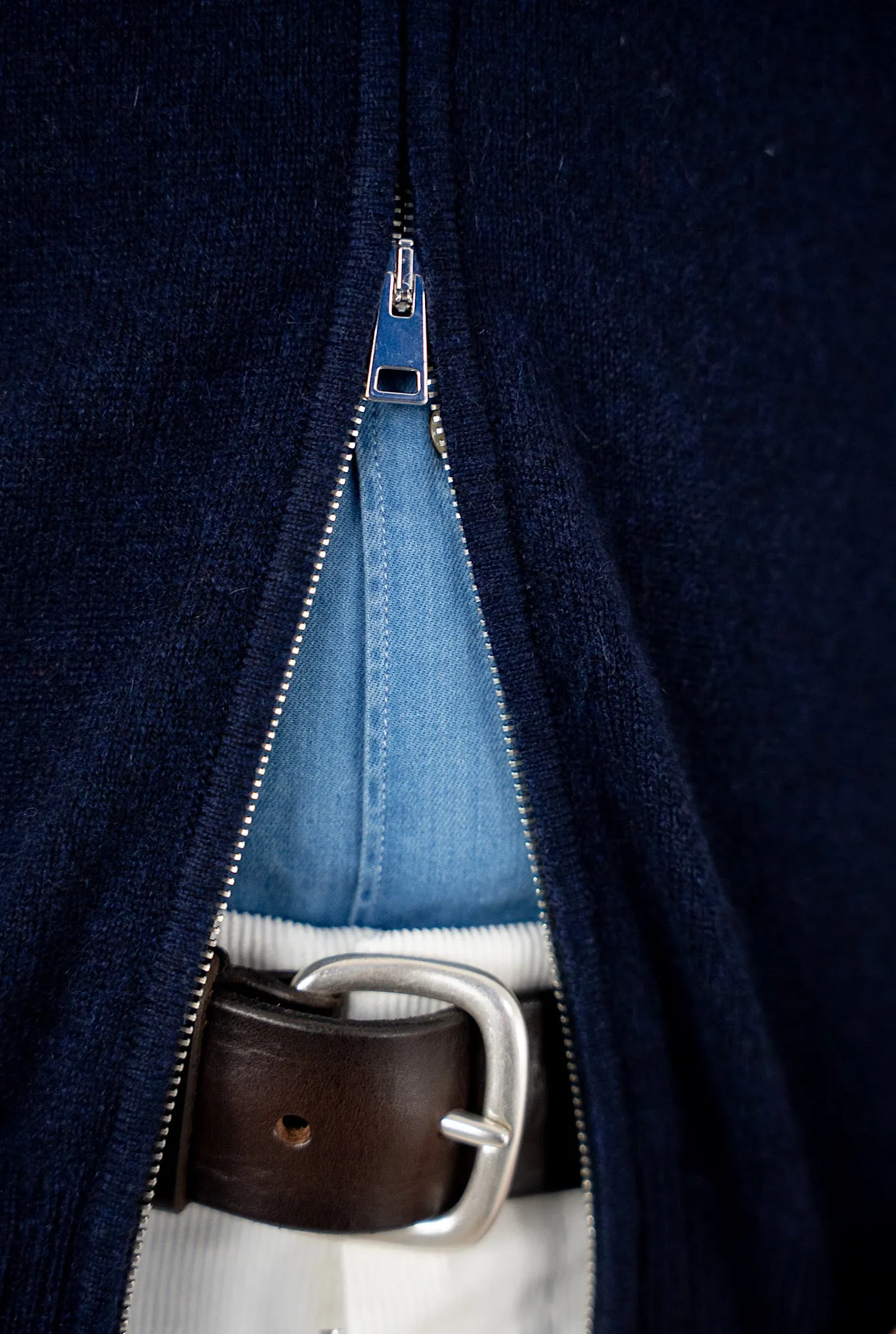 GUARINO Pullover Full Zip Cashmere Blu