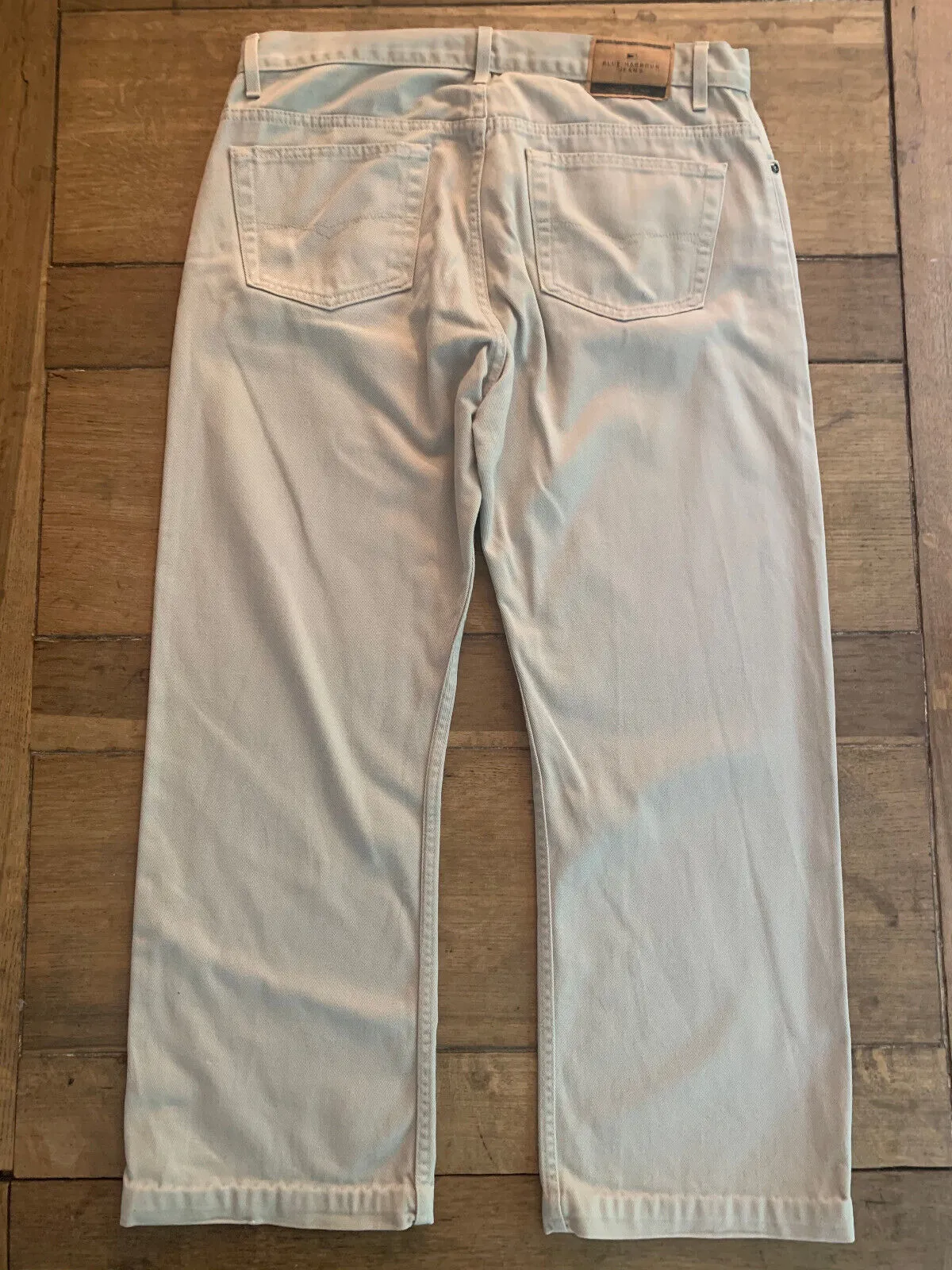 Jeans dritti blu porto uomo beige misto cotone taglia 36 in L29 in sh-