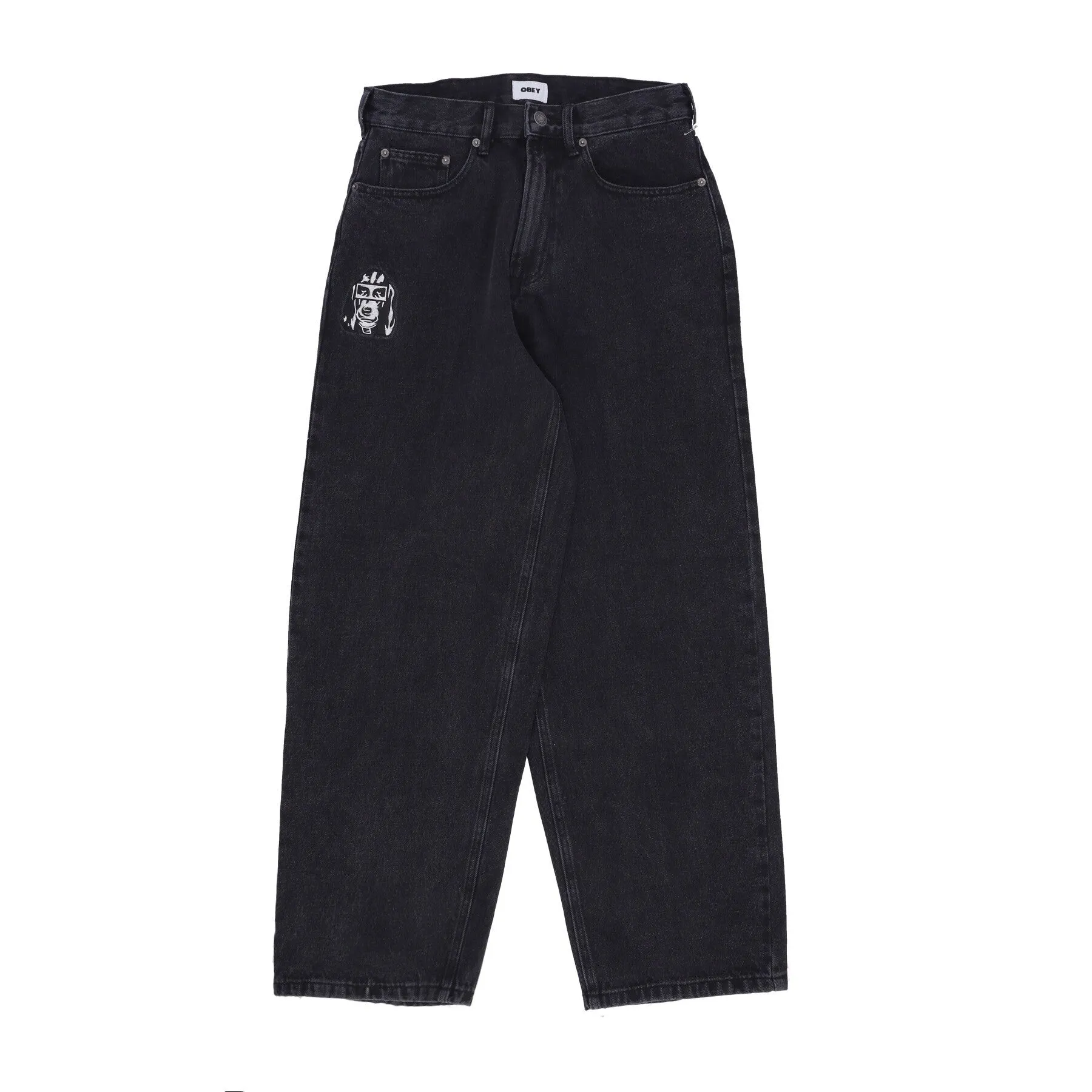 Jeans Uomo Bigwig Kingpin Baggy Denim Pant Faded Black