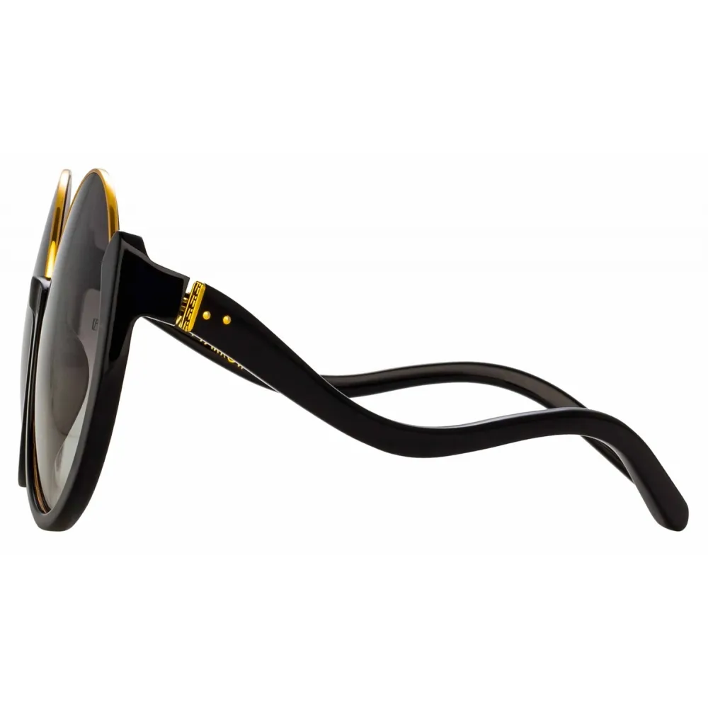 Linda Farrow - Occhiali da Sole Rotondi Florence in Nero - LFL1167C1SUN - Linda Farrow Eyewear