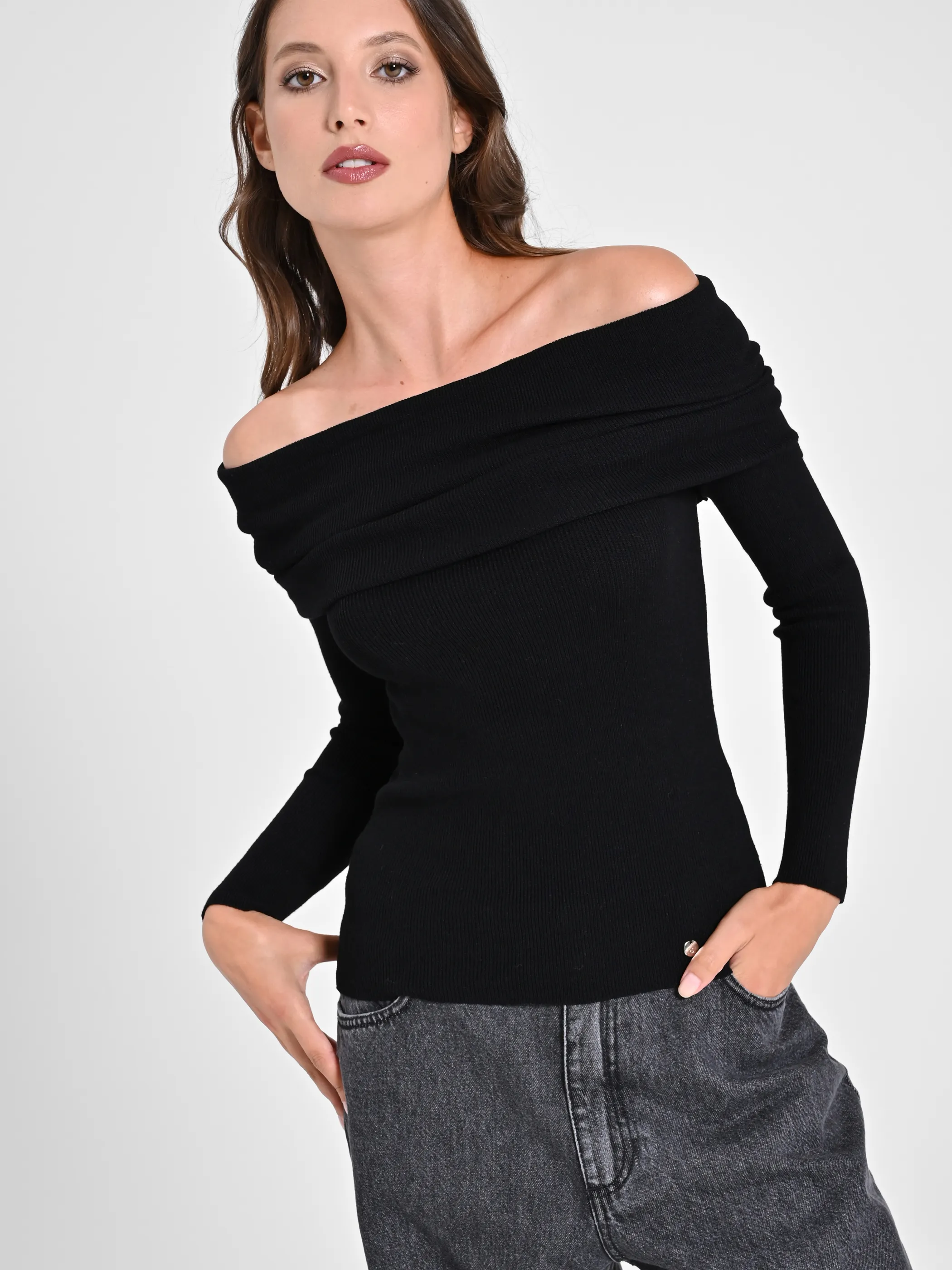      Maglia con Collo Rivoltato     