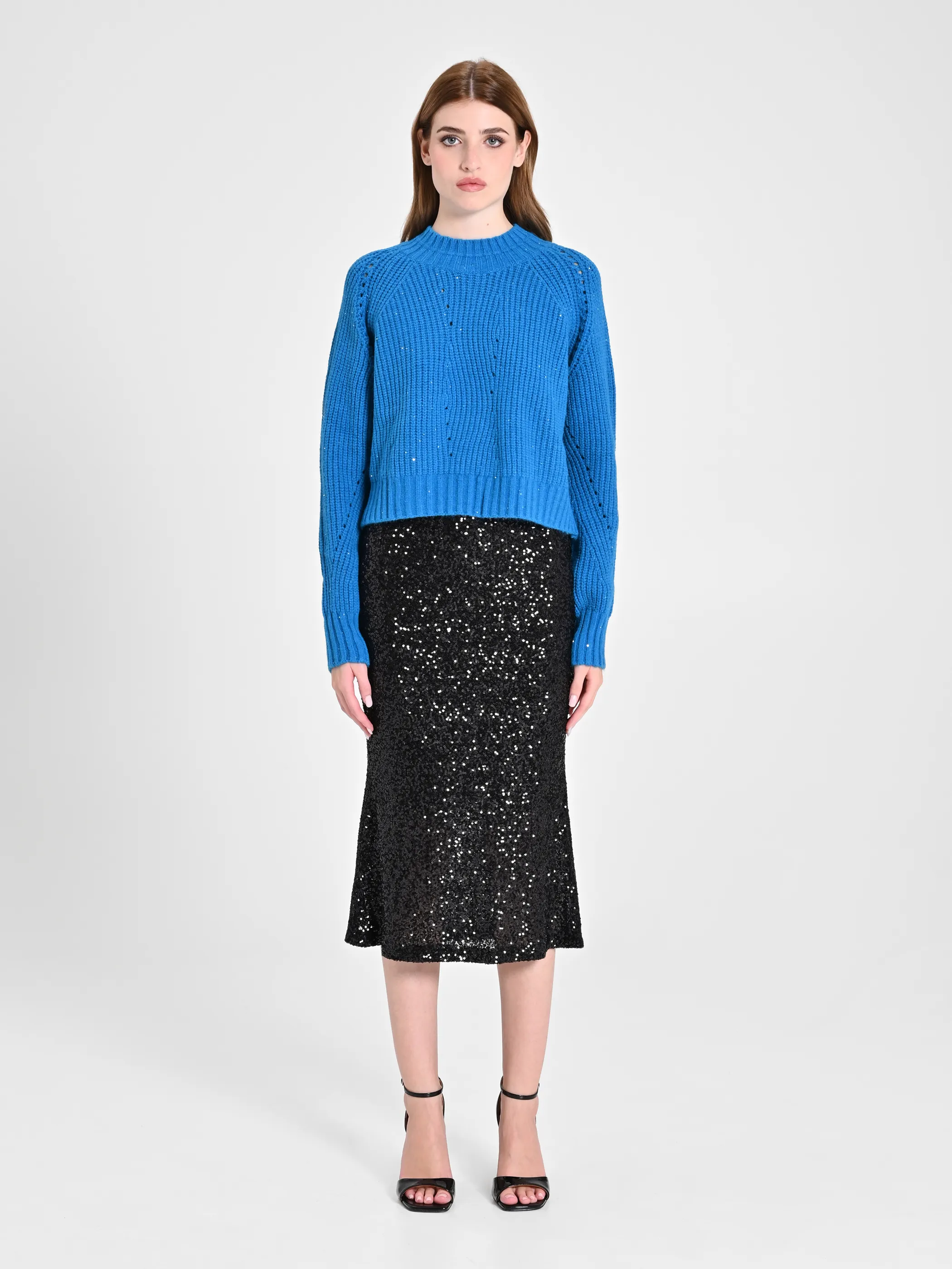      Maglia Paillettes Blu Oceano     