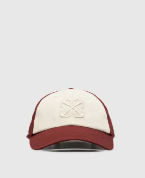 Off-White Berretto bordeaux con ricamo Freccia OMLB052F23FAB015