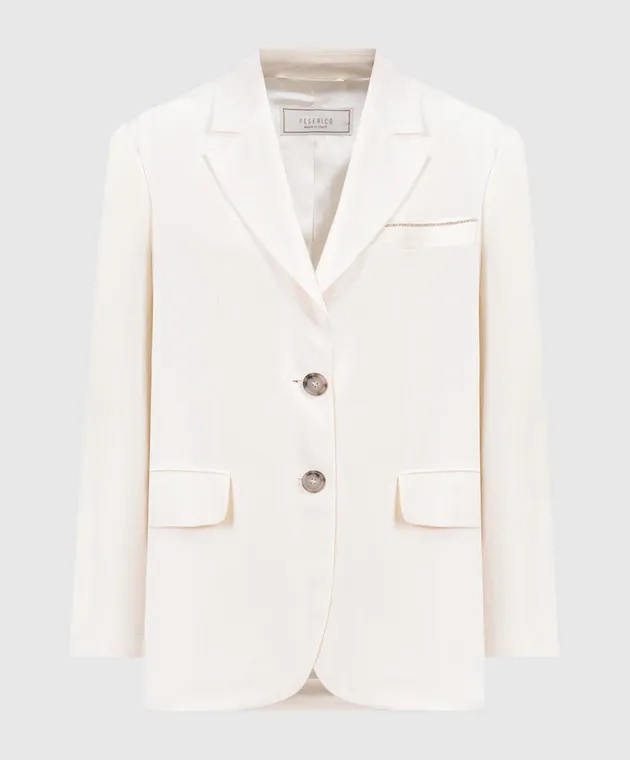 Peserico Giubbino beige con catena monil S0160001958