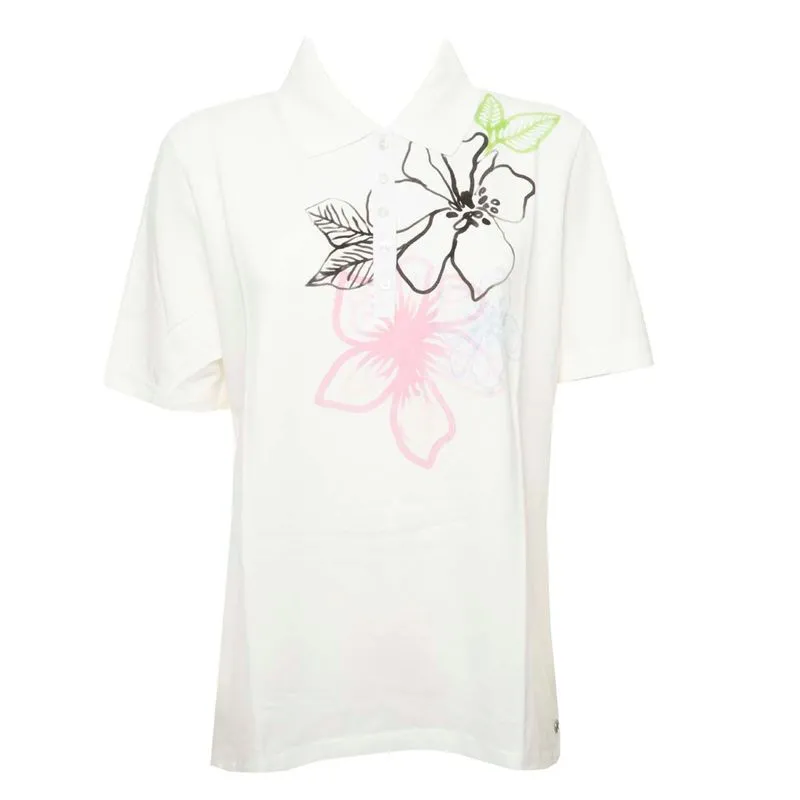 Polo in cotone Pima con fiore stampato 