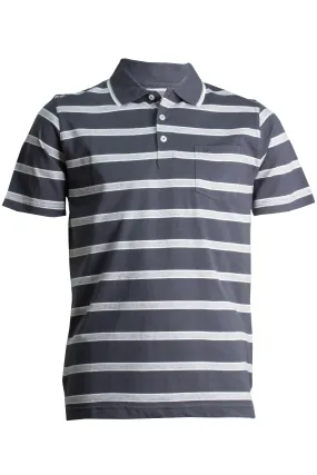 Polo in jersey a righe con taschino