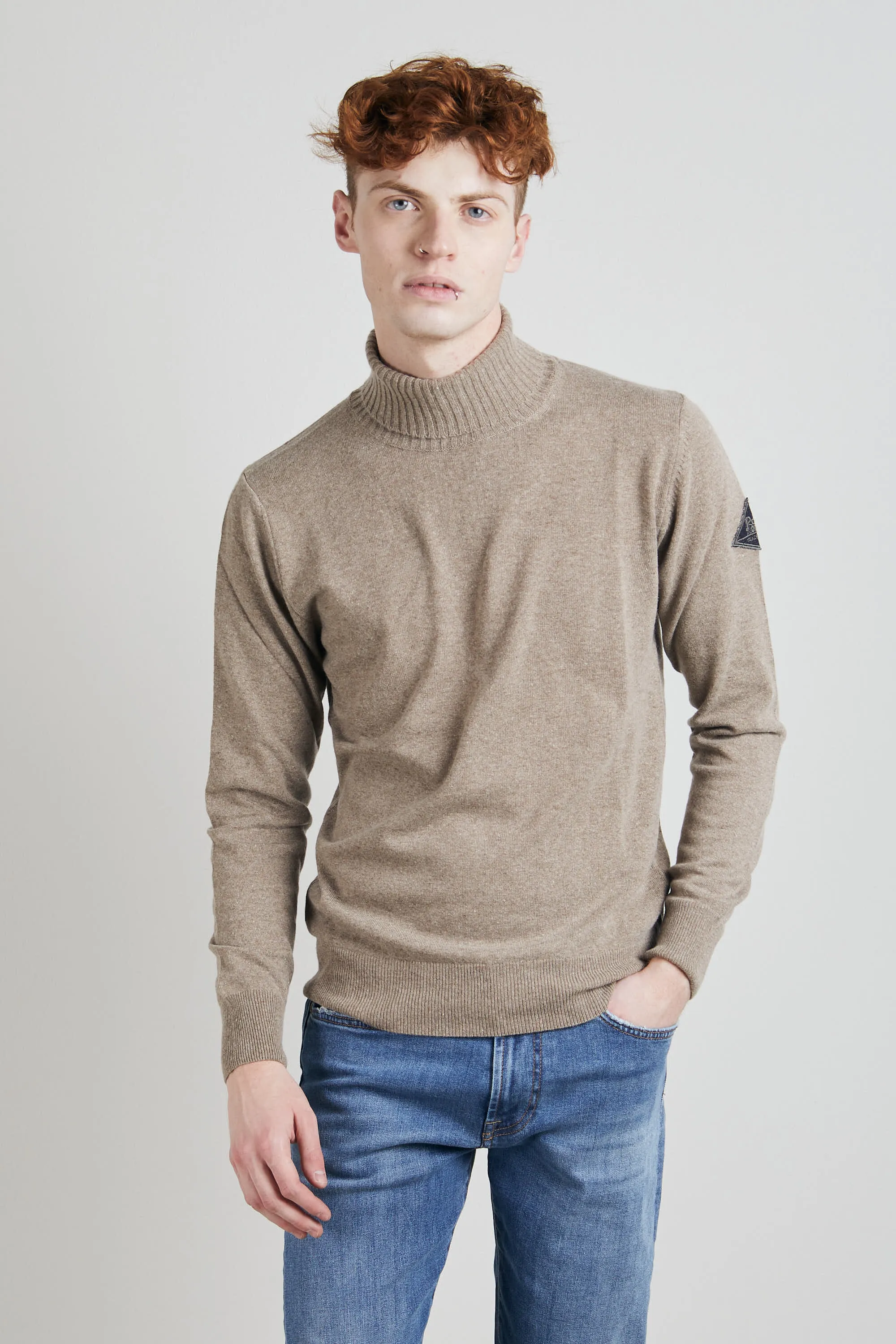 Roy Roger's Turtle Neck Wool&ws Fin. 12 Beige Uomo