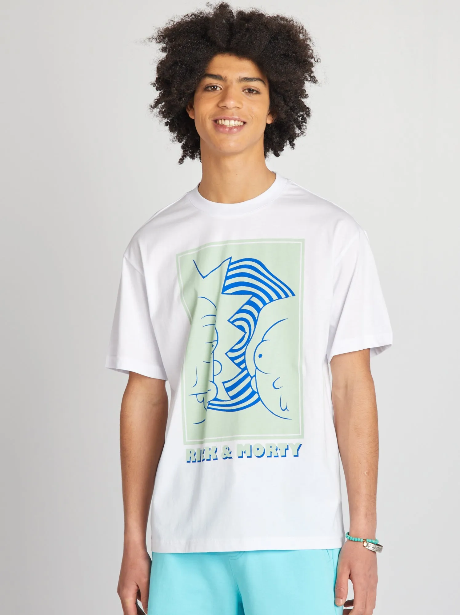 T-shirt oversize 'Rick and Morty' - bianco
