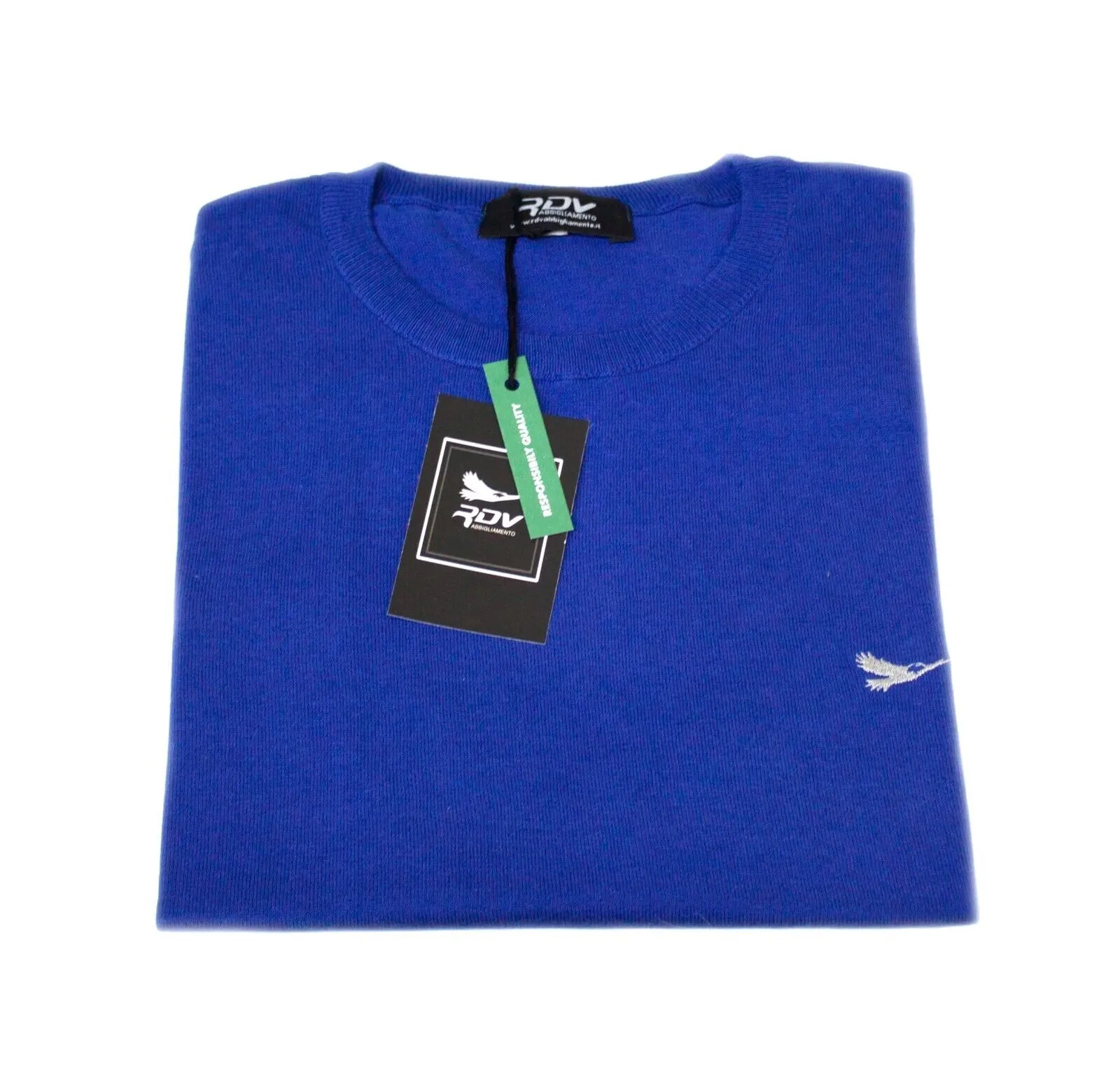 T-shirt Uomo in Cotone Sottile Manica Corta XL Blu scuro e Royal